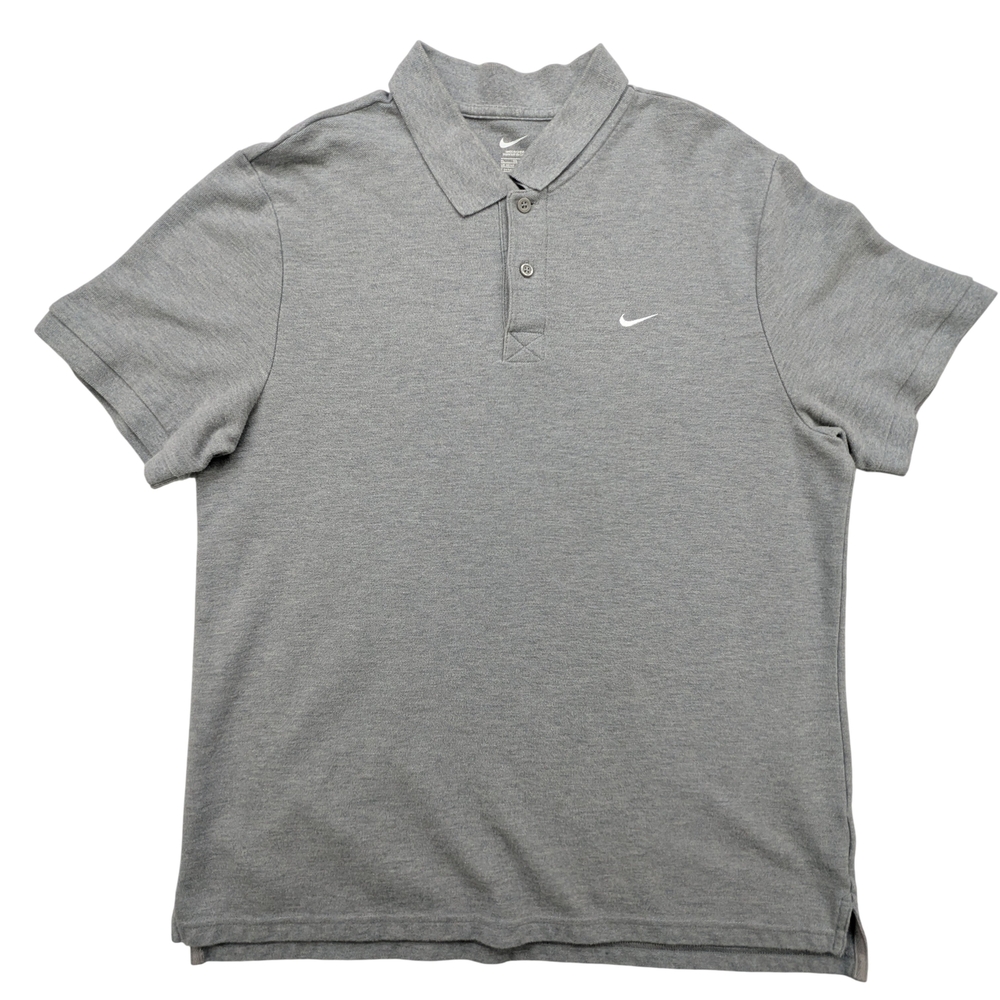 Nike Polo Shirt Mens XL Gray Athletic Golf Classic Fit Cotton Logo Casual Tee